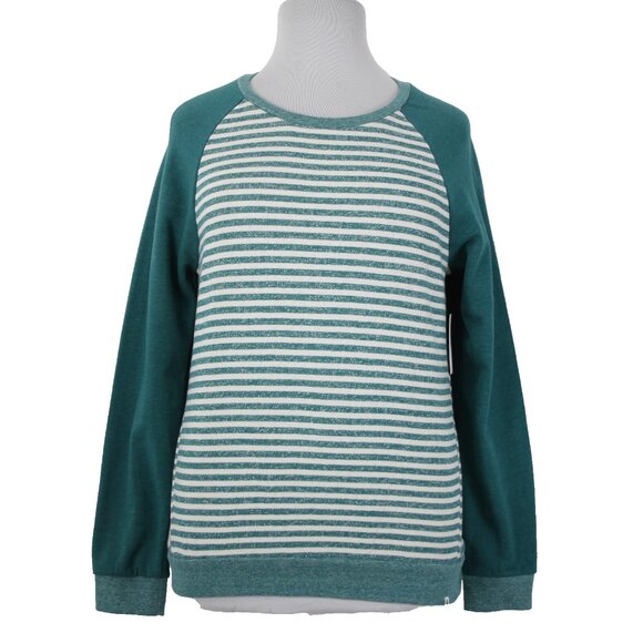 Volcom Lived In Sz XL NEW $45 Heathered Emerald Green Cream Cotton Blend Sweater - Picture 2 of 14